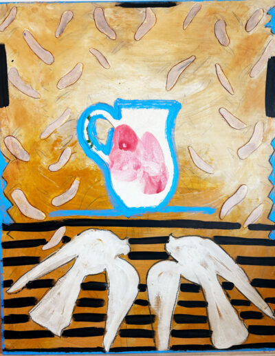Birds and Kool-Aid - 24x30” - Oil Mixed Media with Canvas Collage