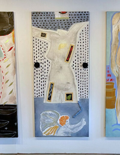 Enchantment of the Vessel - 80” x 36” - Canvas Collage, Oil Mixed Media and Ceramic on Panel